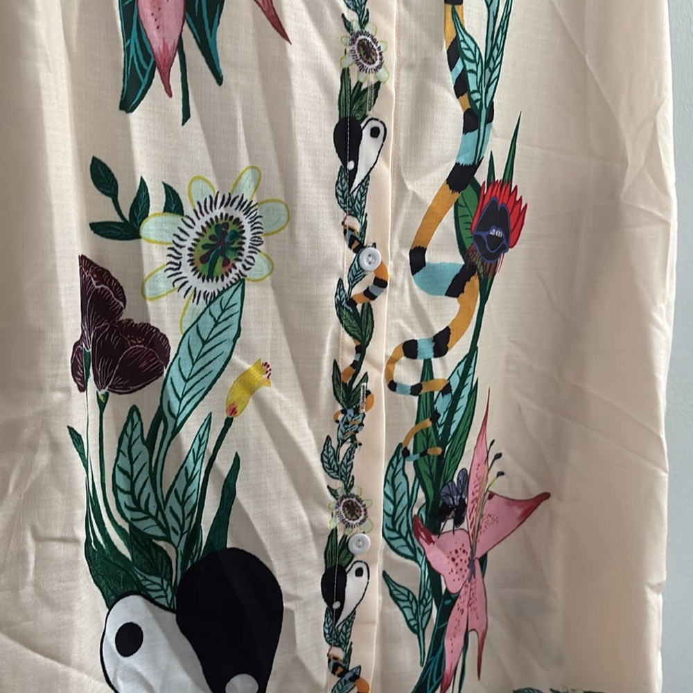 New with tags Commense collared button down belted mini dress with funky prints - Picture 6 of 9